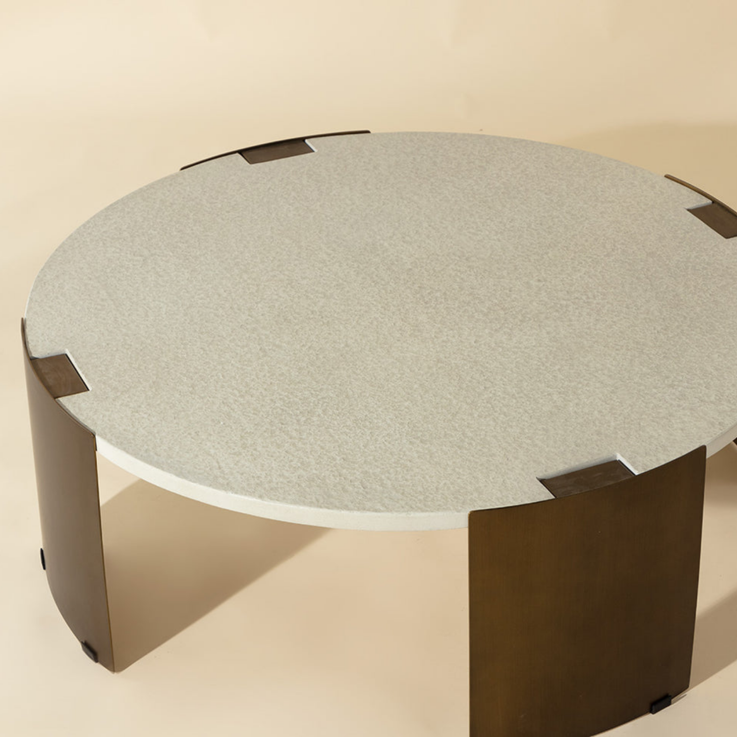 Modern Concrete Coffee Table with Sculptural, Round