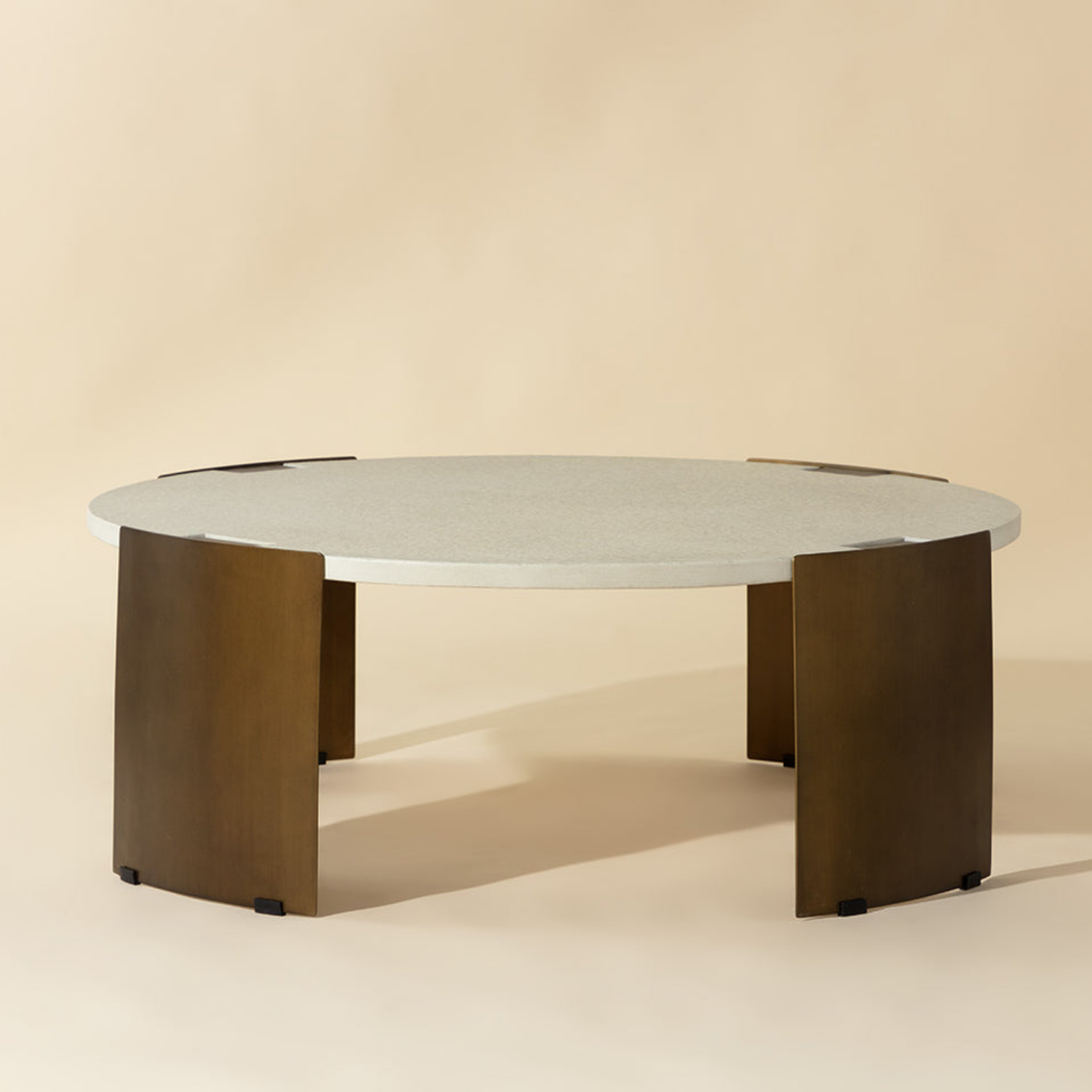Modern Concrete Coffee Table with Sculptural, Round