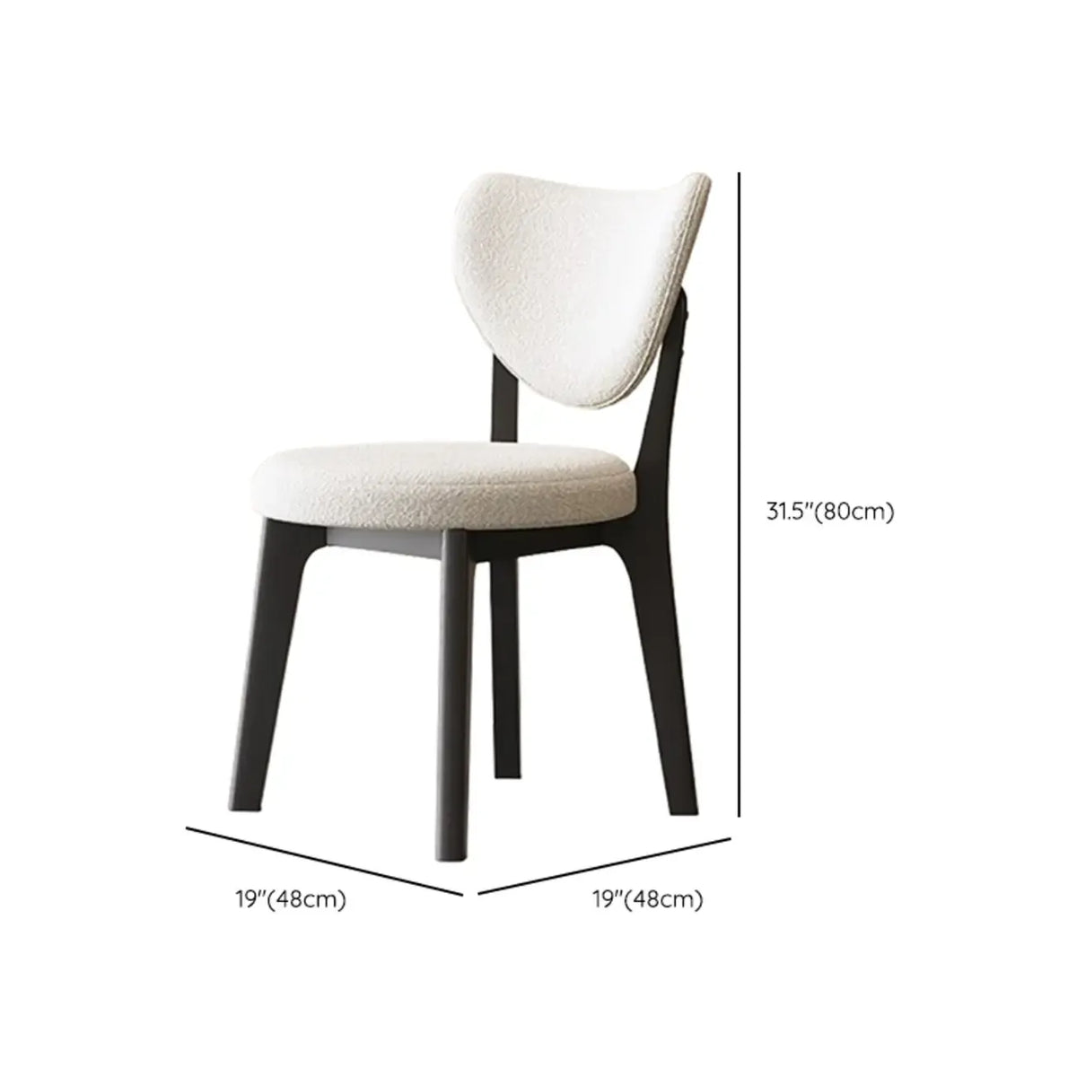 Chaise de salle à manger sans accoudoirs moderne en similicuir à dossier haut