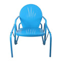 Northlight Outdoor Retro Metal Tulip Glider Patio Chair, Sky Blue