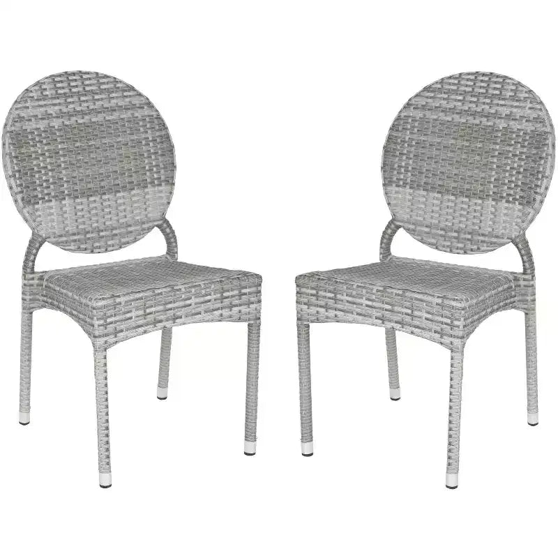 Valdez Stackable Side Chair Indoor/Outdoor (Set of 2) - FOX5204 - Grey - Safavieh Couture