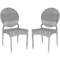 Valdez Stackable Side Chair Indoor/Outdoor (Set of 2) - FOX5204 - Grey - Safavieh Couture