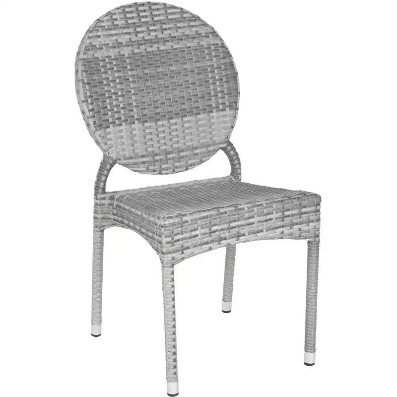 Chaise d'appoint empilable Valdez Intérieur/Extérieur (Lot de 2) - FOX5204 - Gris - Safavieh Couture