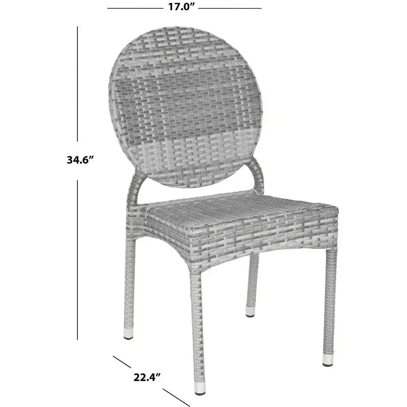 Chaise d'appoint empilable Valdez Intérieur/Extérieur (Lot de 2) - FOX5204 - Gris - Safavieh Couture
