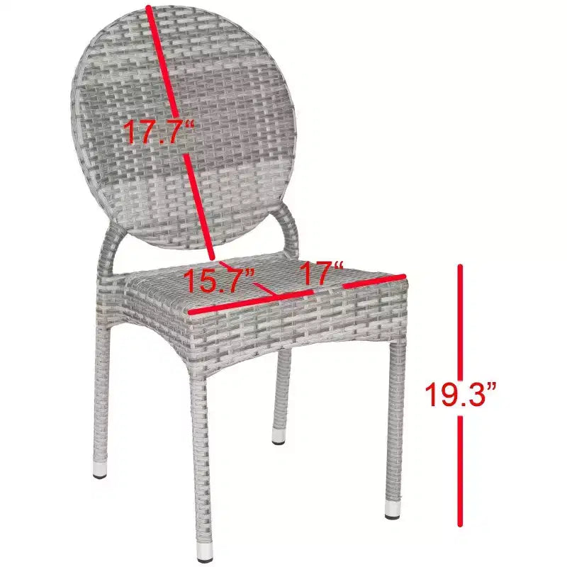 Chaise d'appoint empilable Valdez Intérieur/Extérieur (Lot de 2) - FOX5204 - Gris - Safavieh Couture
