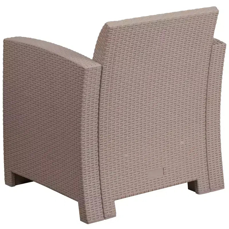Chaise en rotin synthétique Flash Furniture avec coussin tout temps