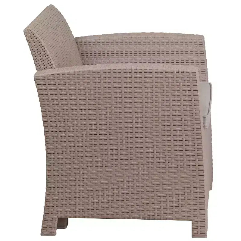 Chaise en rotin synthétique Flash Furniture avec coussin tout temps