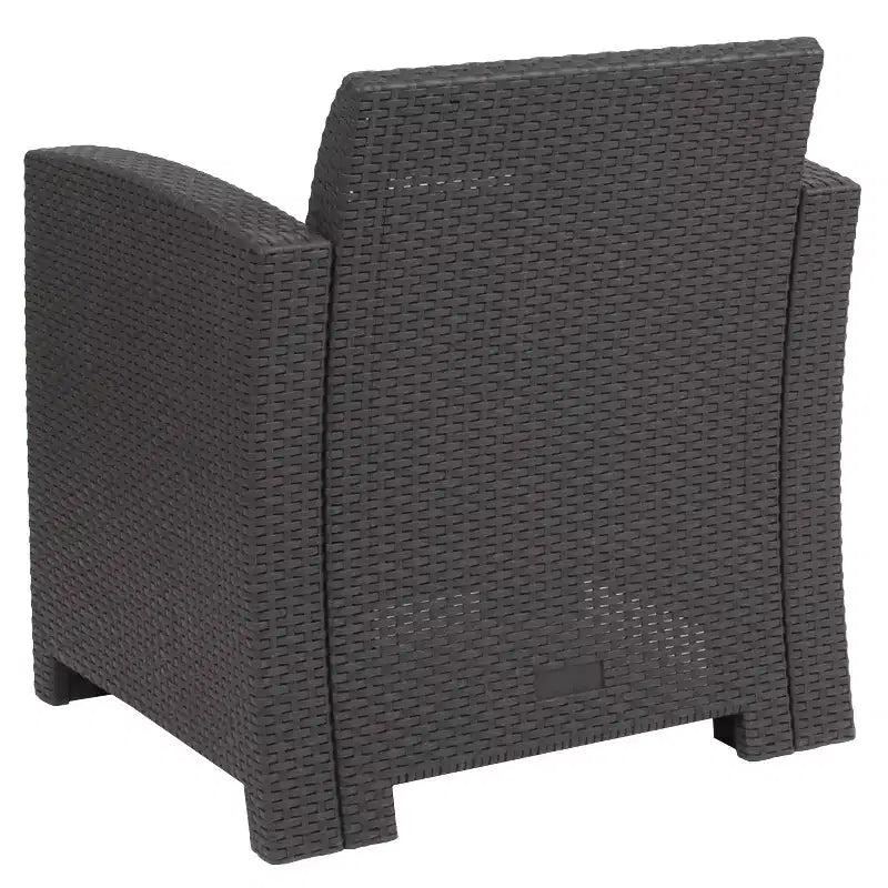 Chaise en rotin synthétique Flash Furniture avec coussin tout temps