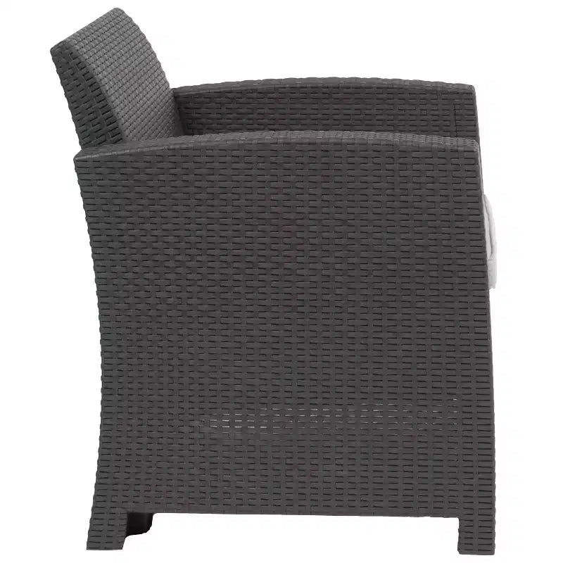 Chaise en rotin synthétique Flash Furniture avec coussin tout temps