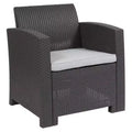 Chaise en rotin synthétique Flash Furniture avec coussin tout temps