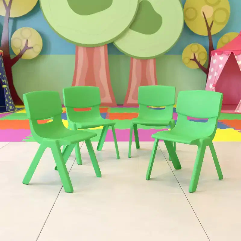 Flash Furniture Lot de 4 Chaises d'école empilables en plastique, hauteur d'assise 30,5 cm