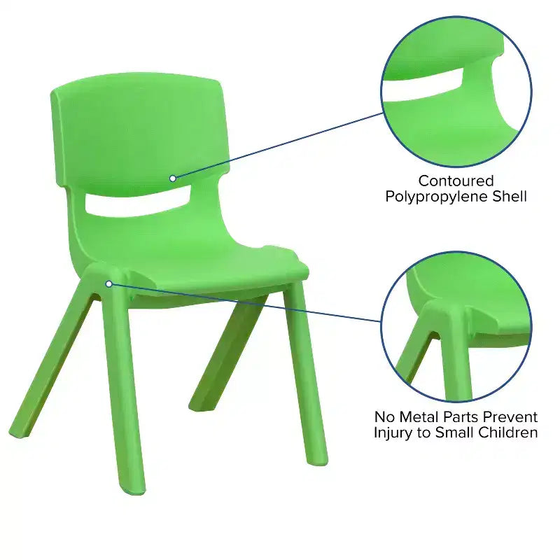 Flash Furniture Lot de 4 Chaises d'école empilables en plastique, hauteur d'assise 30,5 cm