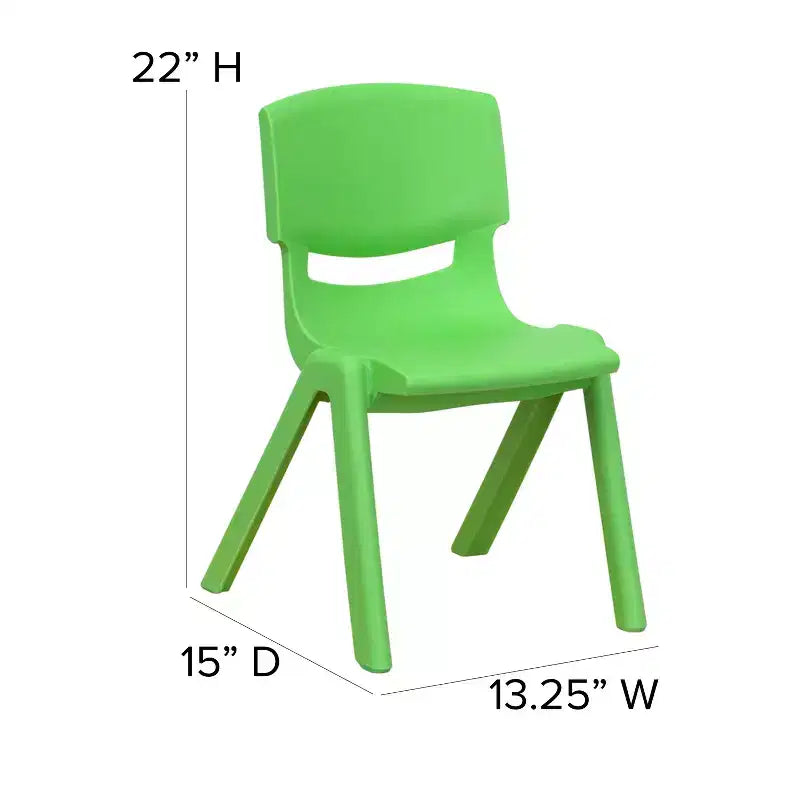 Flash Furniture Lot de 4 Chaises d'école empilables en plastique, hauteur d'assise 30,5 cm
