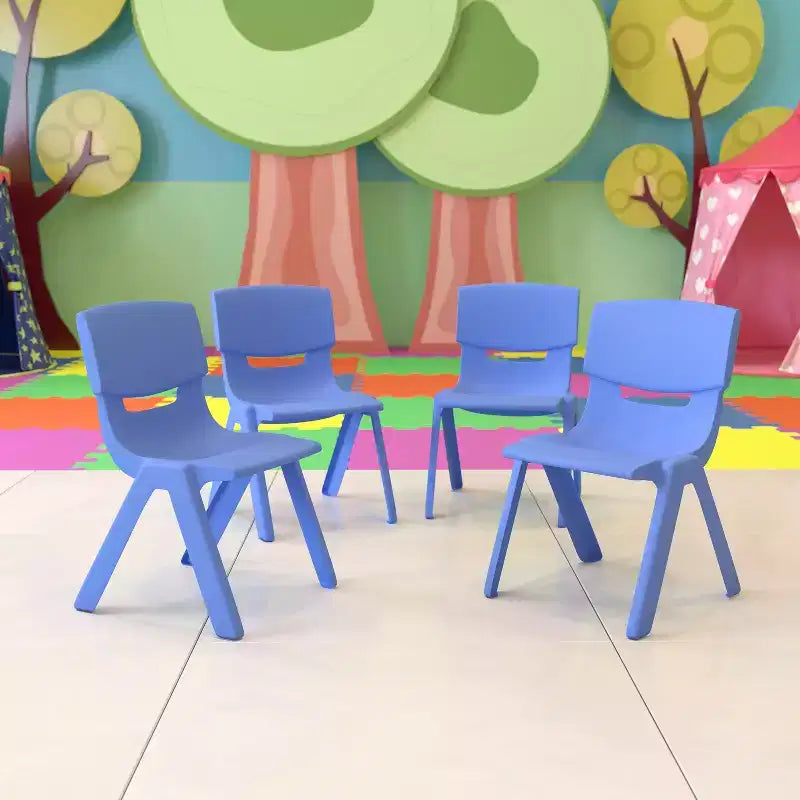 Flash Furniture Lot de 4 Chaises d'école empilables en plastique, hauteur d'assise 30,5 cm
