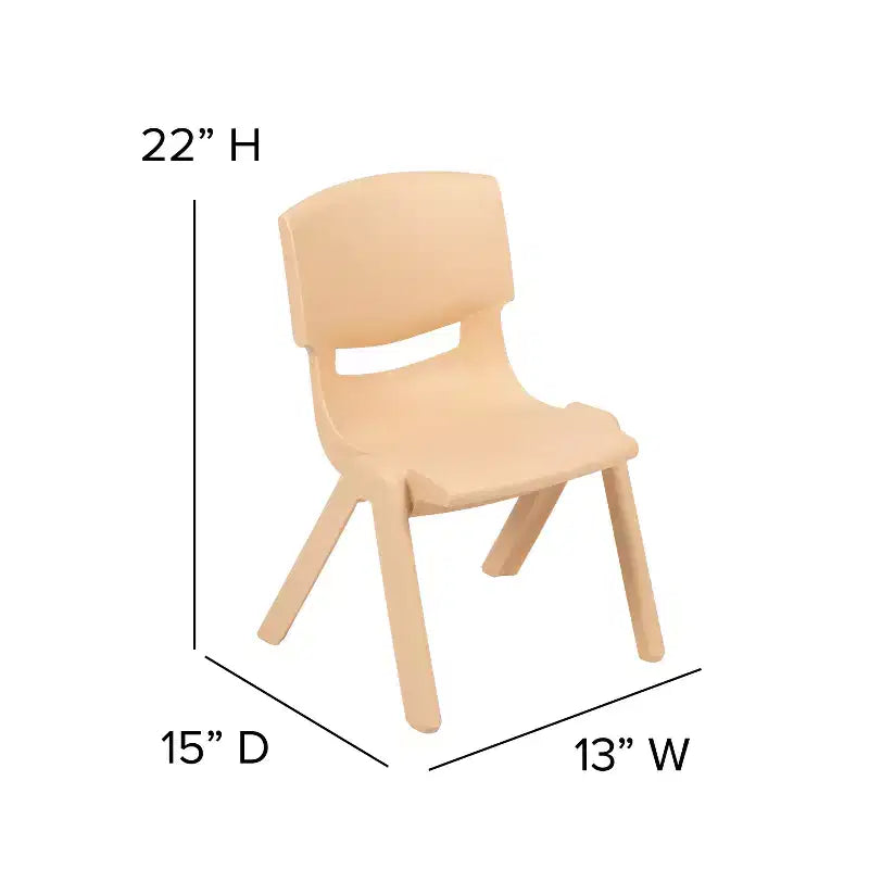Flash Furniture Lot de 4 Chaises d'école empilables en plastique, hauteur d'assise 30,5 cm