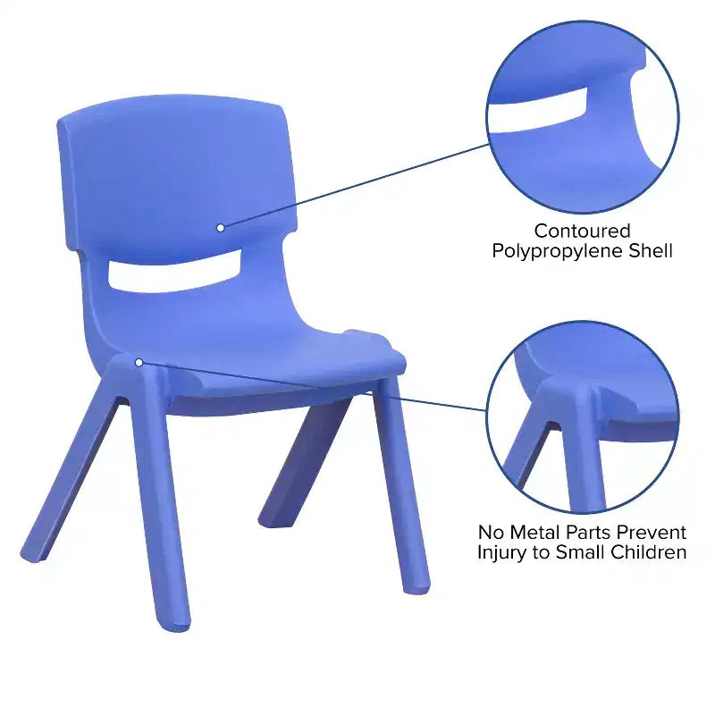 Flash Furniture Lot de 4 Chaises d'école empilables en plastique, hauteur d'assise 30,5 cm