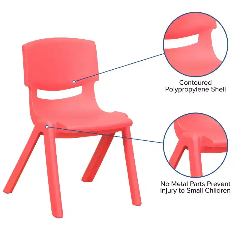 Flash Furniture Lot de 4 Chaises d'école empilables en plastique, hauteur d'assise 30,5 cm