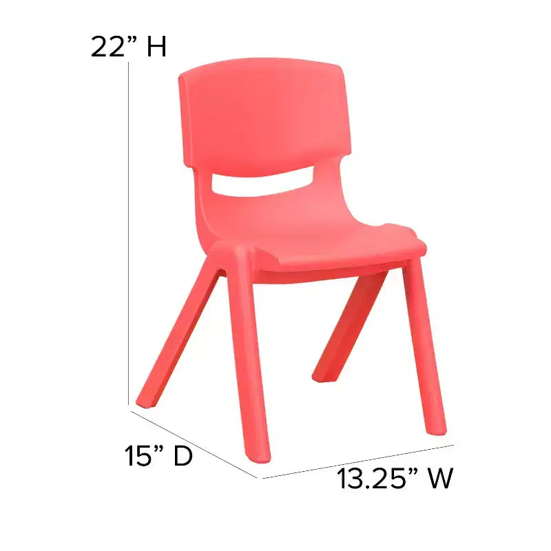 Flash Furniture Lot de 4 Chaises d'école empilables en plastique, hauteur d'assise 30,5 cm