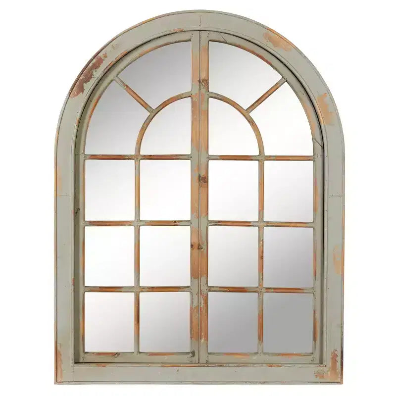48 x 37 Farmhouse Classic Arched Window Design Decorative Wall Mirror - Olivia & May