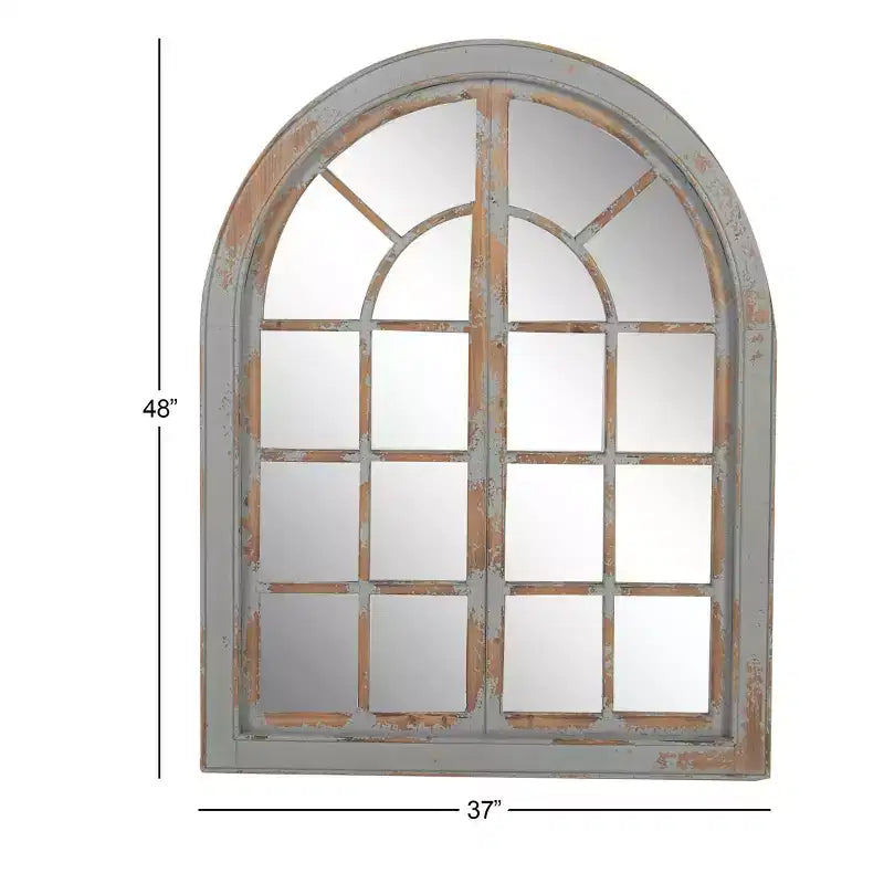 Miroir mural décoratif motif fenêtre cintrée classique de ferme 48 x 37 - Olivia & May
