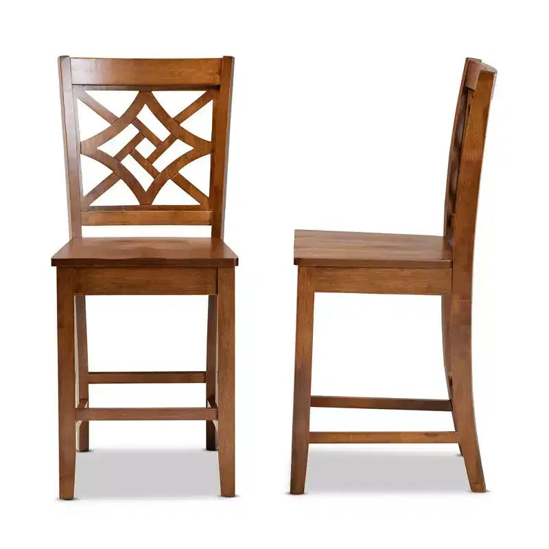 Lot de 2 tabourets de bar hauteur comptoir Nicolette en bois - Baxton Studio