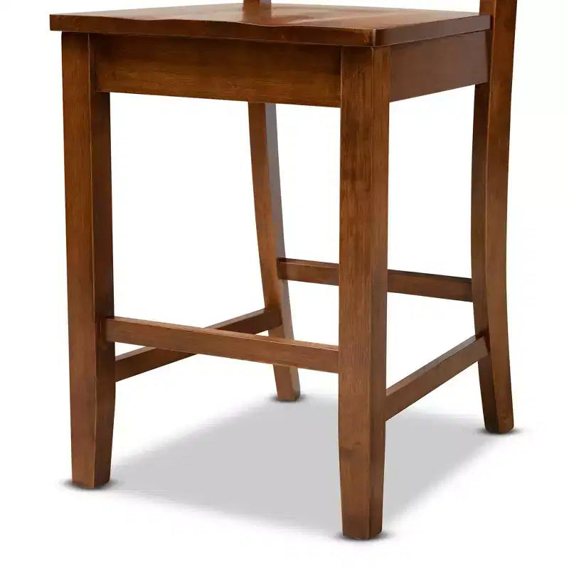 Lot de 2 tabourets de bar hauteur comptoir Nicolette en bois - Baxton Studio