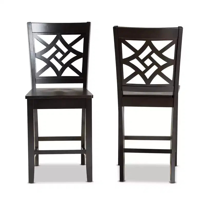 Lot de 2 tabourets de bar hauteur comptoir Nicolette en bois - Baxton Studio