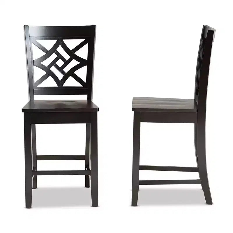 Lot de 2 tabourets de bar hauteur comptoir Nicolette en bois - Baxton Studio