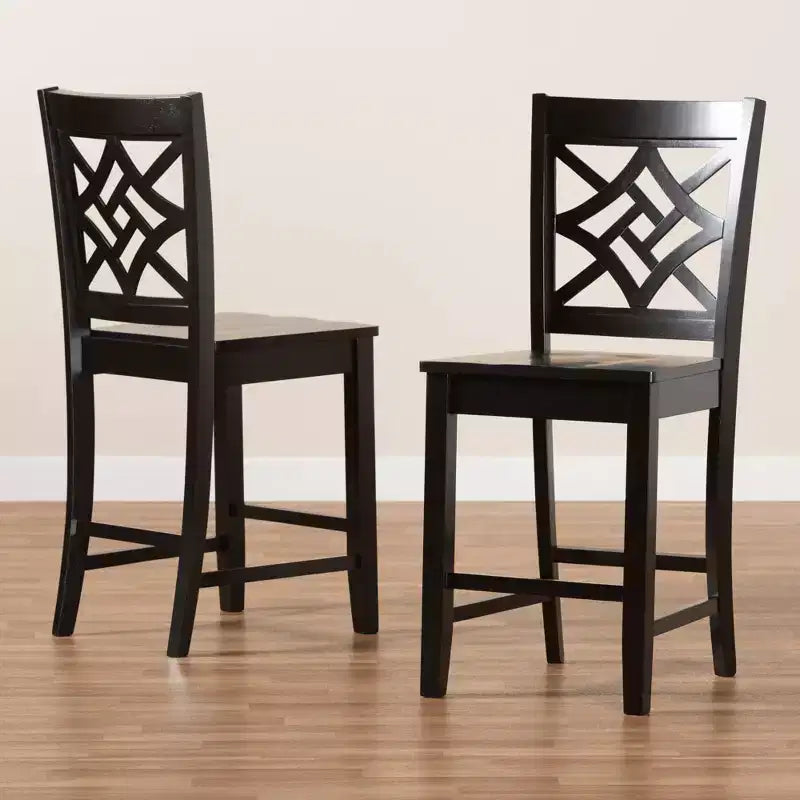 Lot de 2 tabourets de bar hauteur comptoir Nicolette en bois - Baxton Studio