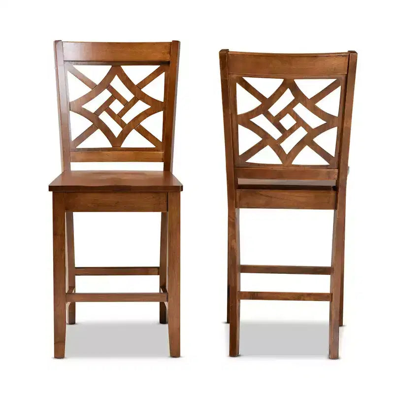 Lot de 2 tabourets de bar hauteur comptoir Nicolette en bois - Baxton Studio