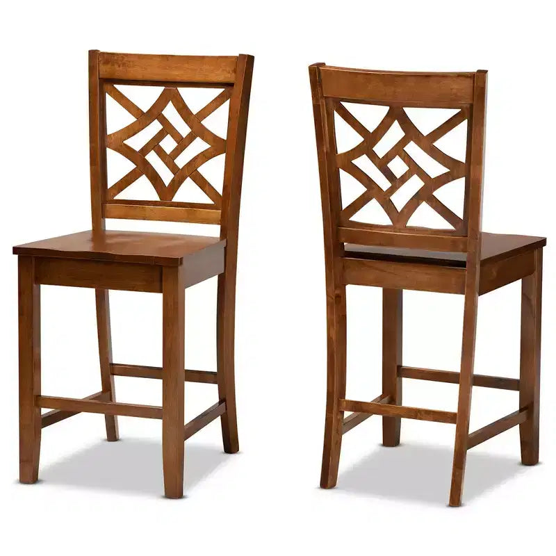 Lot de 2 tabourets de bar hauteur comptoir Nicolette en bois - Baxton Studio