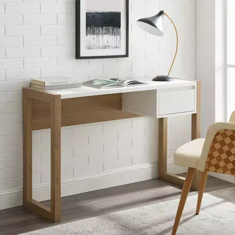 Bureau d'écriture bicolore Claudine Chic avec tiroir rainuré - Saracina Home