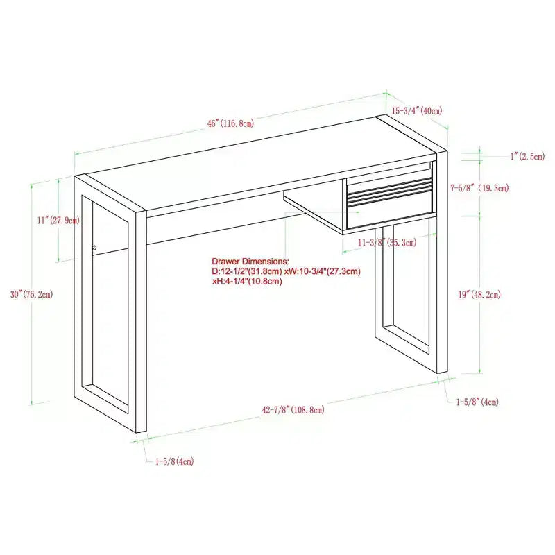 Bureau d'écriture bicolore Claudine Chic avec tiroir rainuré - Saracina Home