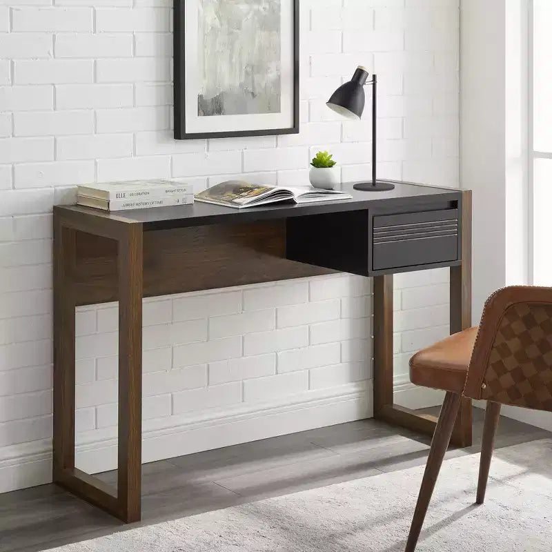 Bureau d'écriture bicolore Claudine Chic avec tiroir rainuré - Saracina Home