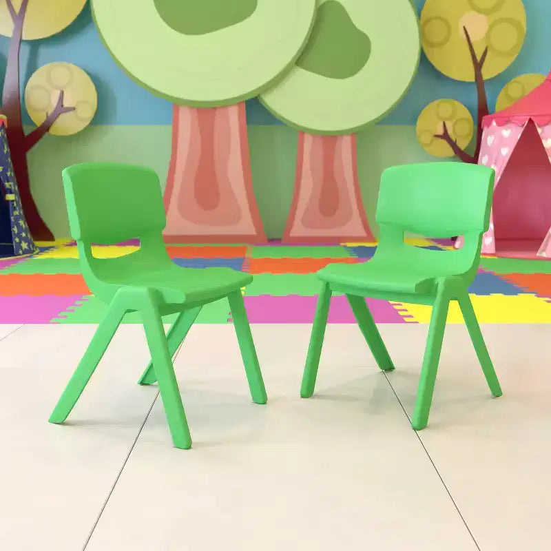 Emma et Oliver Lot de 2 chaises d'école empilables en plastique avec assise de 39,4 cm