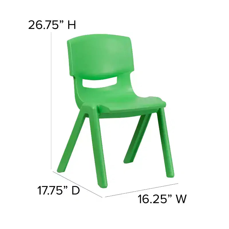 Emma et Oliver Lot de 2 chaises d'école empilables en plastique avec assise de 39,4 cm