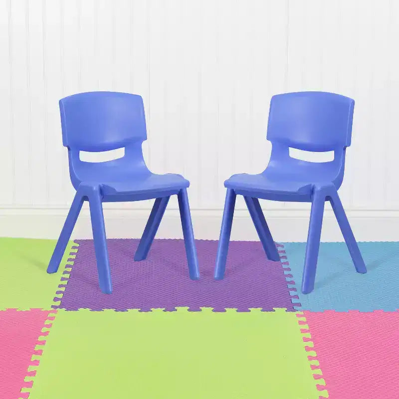 Emma et Oliver Lot de 2 chaises d'école empilables en plastique avec assise de 39,4 cm