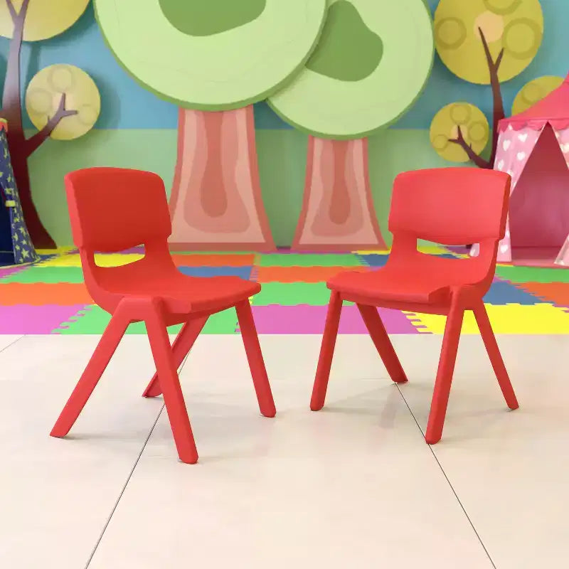 Emma et Oliver Lot de 2 chaises d'école empilables en plastique avec assise de 39,4 cm