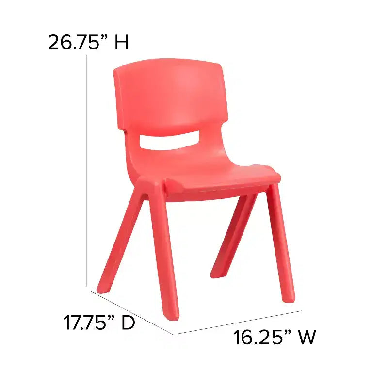 Emma et Oliver Lot de 2 chaises d'école empilables en plastique avec assise de 39,4 cm