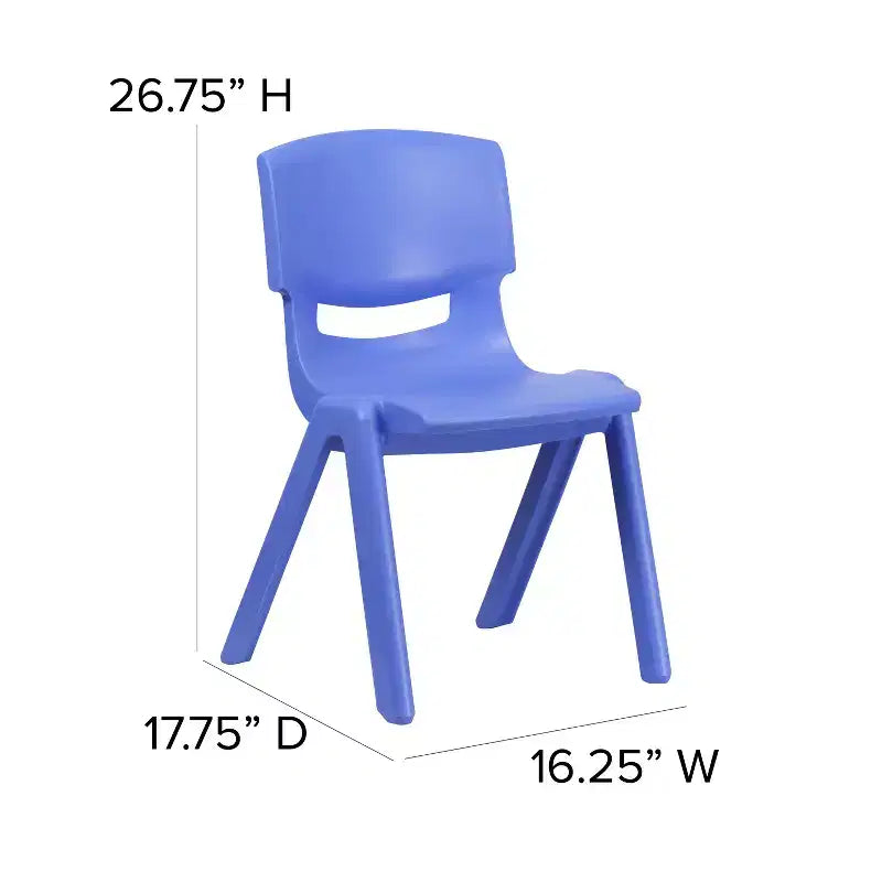 Emma et Oliver Lot de 2 chaises d'école empilables en plastique avec assise de 39,4 cm