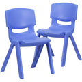 Emma et Oliver Lot de 2 chaises d'école empilables en plastique avec assise de 39,4 cm