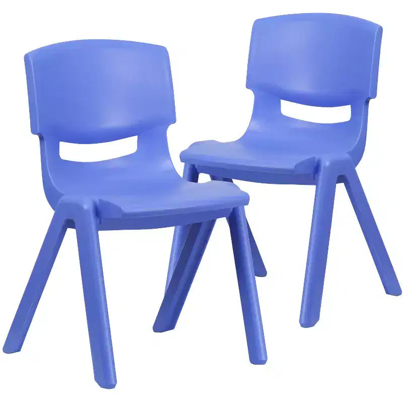 Emma et Oliver Lot de 2 chaises d'école empilables en plastique avec assise de 39,4 cm