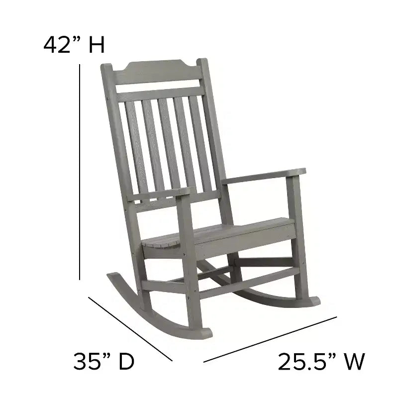 Fauteuil à bascule Emma et Oliver tout temps en faux bois - Meubles de patio et de jardin