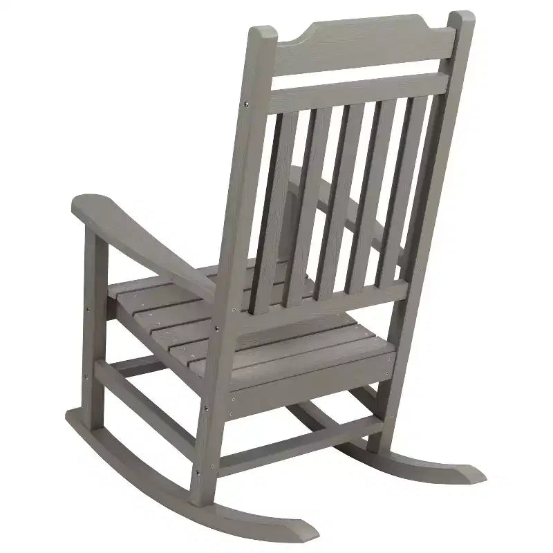 Fauteuil à bascule Emma et Oliver tout temps en faux bois - Meubles de patio et de jardin
