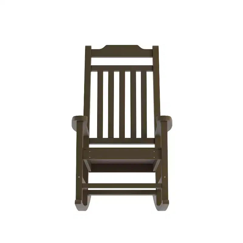 Fauteuil à bascule Emma et Oliver tout temps en faux bois - Meubles de patio et de jardin