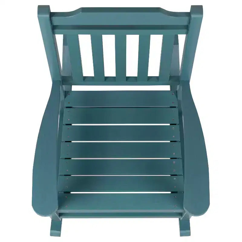 Fauteuil à bascule Emma et Oliver tout temps en faux bois - Meubles de patio et de jardin