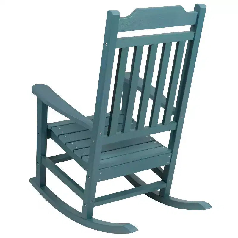 Fauteuil à bascule Emma et Oliver tout temps en faux bois - Meubles de patio et de jardin