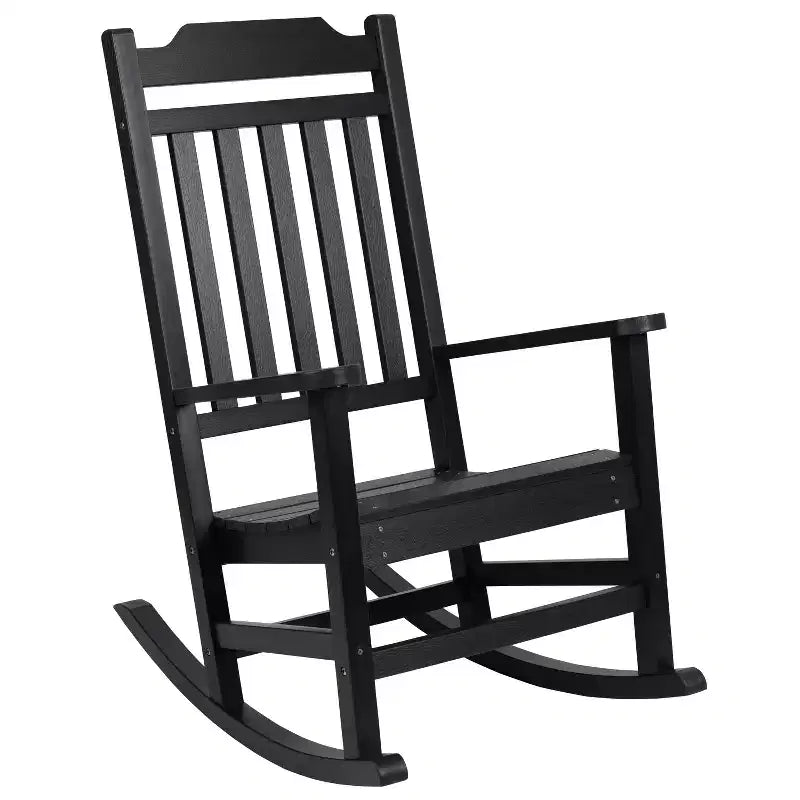 Fauteuil à bascule Emma et Oliver tout temps en faux bois - Meubles de patio et de jardin
