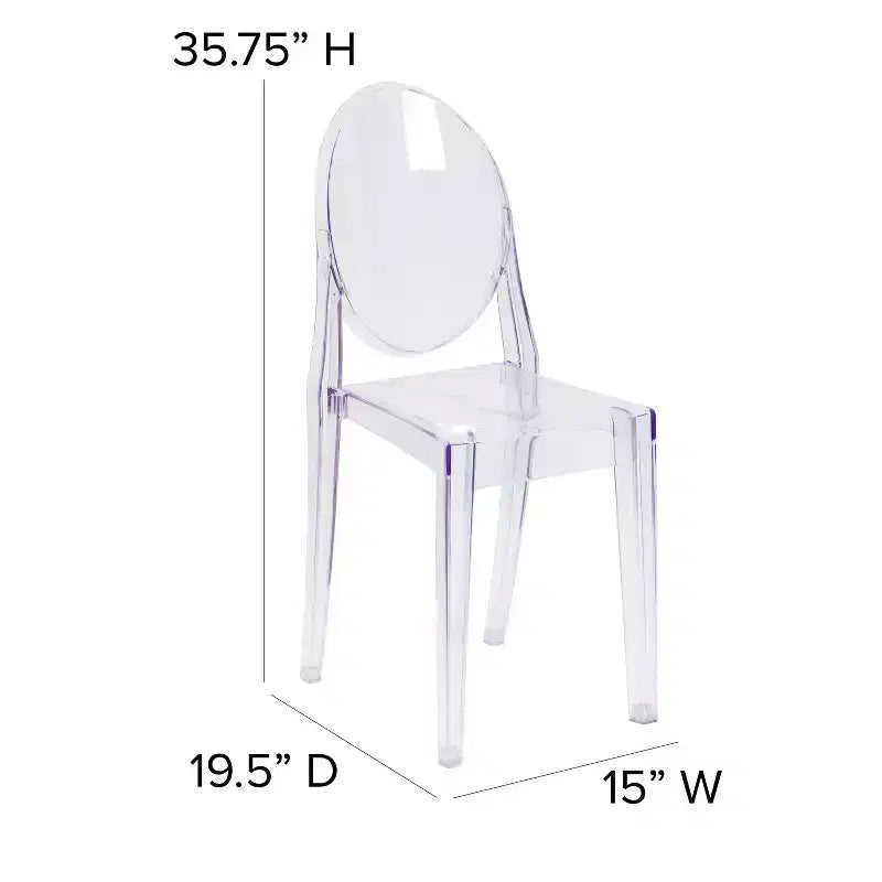 Chaise latérale Ghost Emma et Oliver en cristal transparent