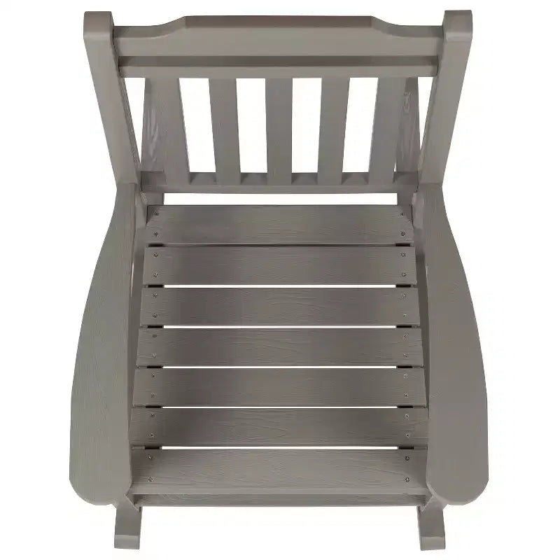 Emma et Oliver, ensemble de 2 fauteuils à bascule en polyrésine d'extérieur toutes saisons, imitation bois pour véranda et patio
